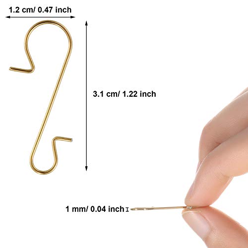 Tatuo 201 Pieces Christmas Ornament Hooks Ornament Hangers Xmas Metal Wire Hooks with Storage Box for Christmas Tree Decoration (Gold)