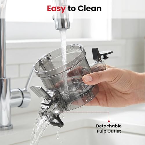 LAUDLIFE Cold Press Juicer Machines, 5.4" Wide Chute Slow Masticating