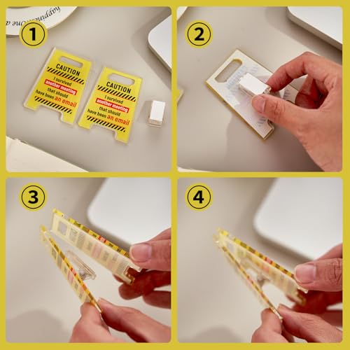Yellow Caution Bosses Day Desk Sign - Funny Office Decor for Women Gift