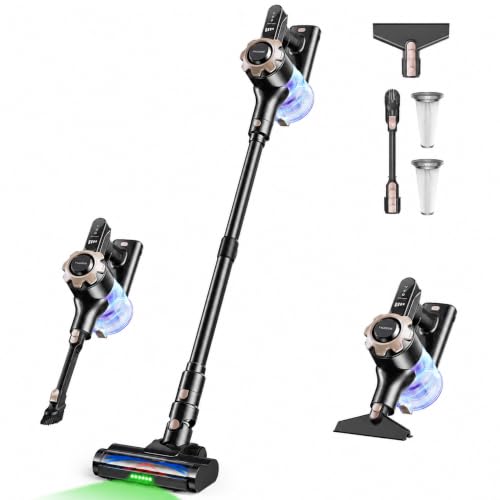Trucozie 8-in-1 Cordless Stick Vacuum Cleaner Black – Lightweight, Powerful Suction, 45-Minute Runtime