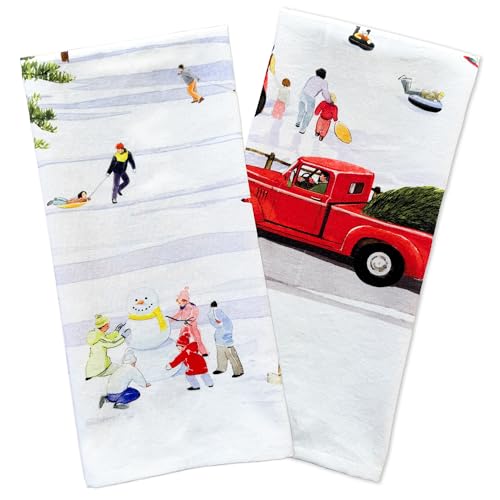 X Felix Doolittle Winter Wonderland Kitchen Towels, Set of 2 | 100%