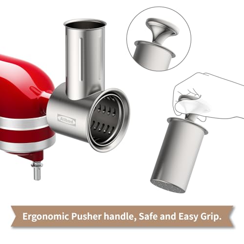 Stainless Steel Slicer Shredder Attachment for KitchenAid Stand Mixer - 5 Blades Included