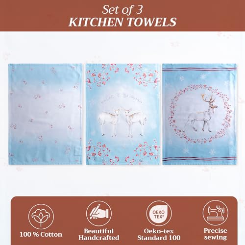 Maison d'Hermine Fairy Tale Forest Kitchen Towels Set of 3 - 100% Cotton, 27.5" x 20"