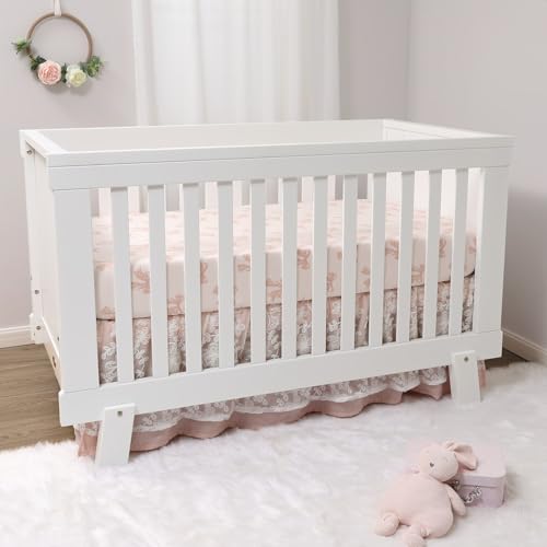 The Peanutshell 3-Piece Baby Crib Bedding Set for Girls - Pink & Gold Nursery Decor