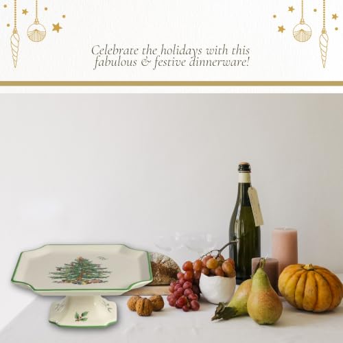 Spode Christmas Tree Footed 6.5 Inch Cake Plate - Porcelain