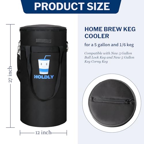 Portable Keg Cooler Bag for 5 Gallon Homebrew - Waterproof Insulated Carrying Case