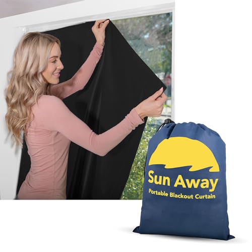 Portable Blackout Curtain with Suction Cups - Thermal Insulated Shade for Windows, Travel & Nursery - 66 x 51 Inches