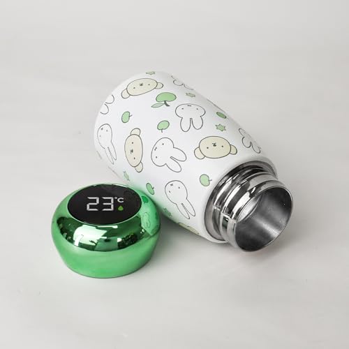 Miffy x MIPOW 3-Pack LED Temperature Display Thermal Flask 8oz – Insulated Stainless Steel Water Bottles for Travel, Office & Gym, Brown Pink Green