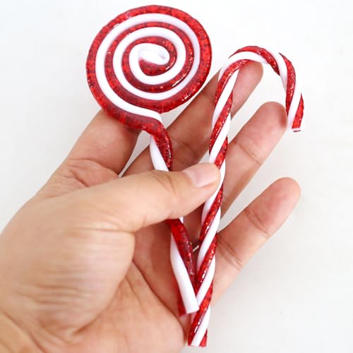 DAHI 22pcs Christmas Candy Cane Ornaments Set Glitter Plastic Tree