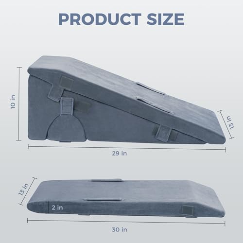Adjustable Leg Wedge Pillow Set for Support, Recovery & Comfort - Gray