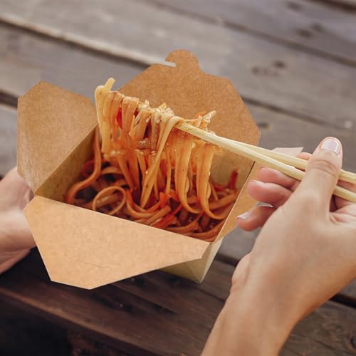 300 Pack 45 oz Kraft Paper Takeout Food Containers - EcoDispose