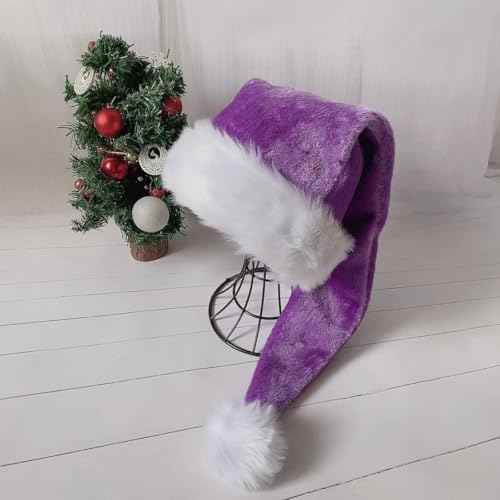 Christmas hat Long Santa Hat, Adults Deluxe Xmas Christmas Hat for Christmas Theme Festive Holiday Party Supplies