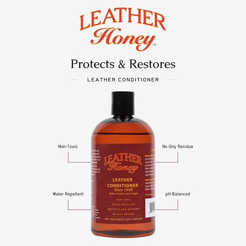 Leather Honey Leather Conditioner 16 Fl Oz - Non-Toxic, Made in USA Since 1968