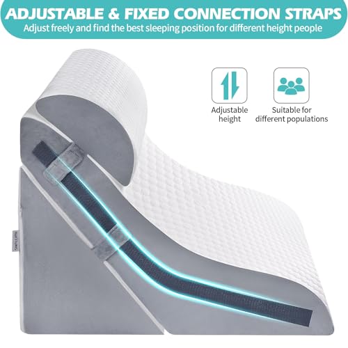 Simpledad White 3-Piece Wedge Pillow Set for Sleeping & Support