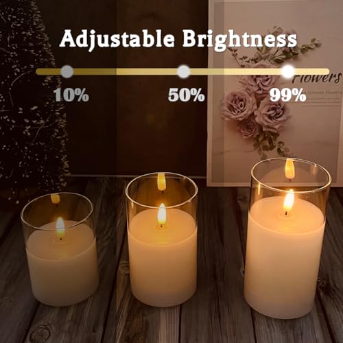 White Glass-Droplet Rechargeable Flameless Candles Set of 5 - Flickering LED Realistic Tea Lights for Home Decor