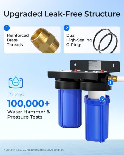 Waterdrop Whole House Water Filter with Iron & Manganese Reduction - Compatible with WHF21-FG