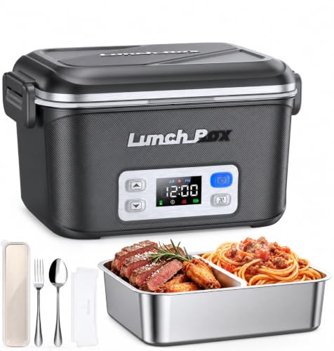 Rechargeable Cordless Electric Lunch Box 1.4L Stainless Steel Food Container