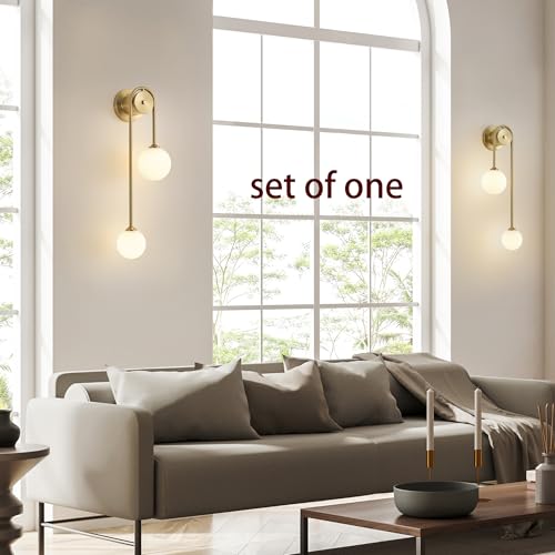 Mid-Century Modern Wall Sconce Set of 1 - Gold Indoor Wall Light Fixture