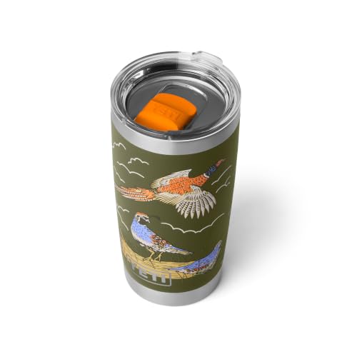 YETI Rambler 20 oz Upland Bird Olive Stainless Steel Vacuum Insulated Tumbler with MagSlider Lid