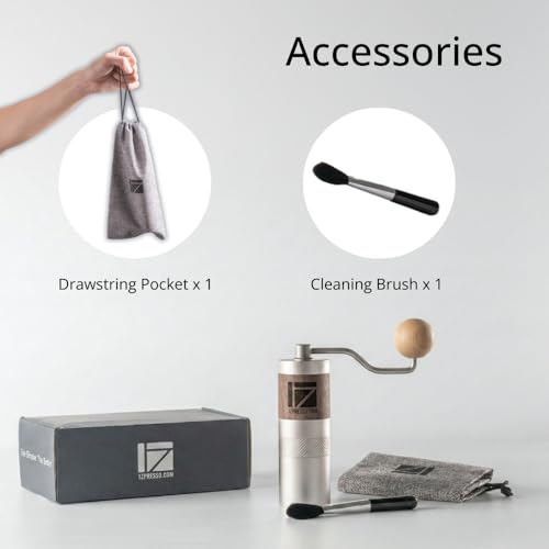 Manual Coffee Grinder with Crank Handle - Stainless Steel Conical Burr - Travel & Camping