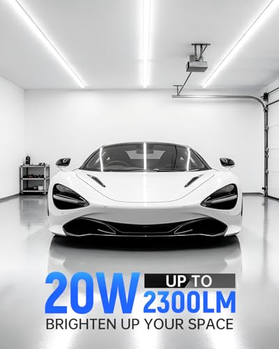 T5 LED Shop Lights 4FT 20W 2300lm 6500K - 6 Pack, Linkable Garage & Workshop Lighting