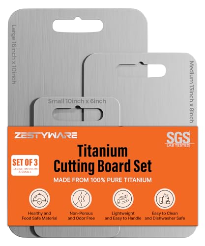 Titanium Cutting Board Set of 3 - Double-Sided Non-Toxic Food Prep Boards