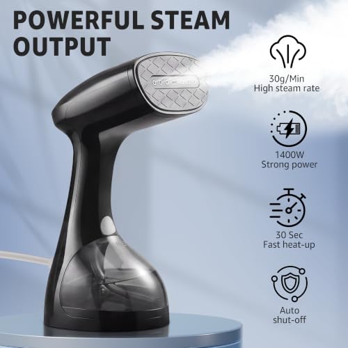REXYHOME 1400W Handheld Garment Steamer & Iron 2-in-1 for Wrinkle Removal