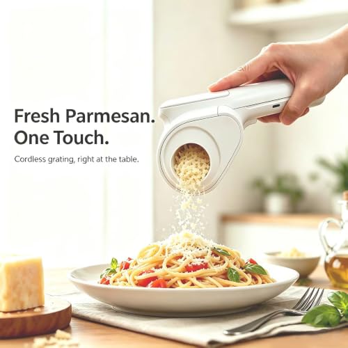 Wireless Electric Food Grinder for Cheese Nuts Chocolate - Fine Texture