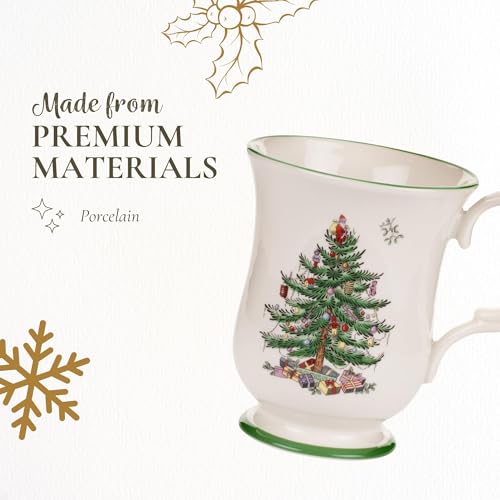 Spode Christmas Tree 12oz Footed Mug with Santa & Holiday Decor