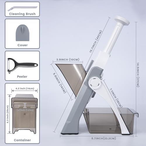 SupMaKin Safe Mandoline Slicer for Kitchen,Adjustable Potato 1-8 mm
