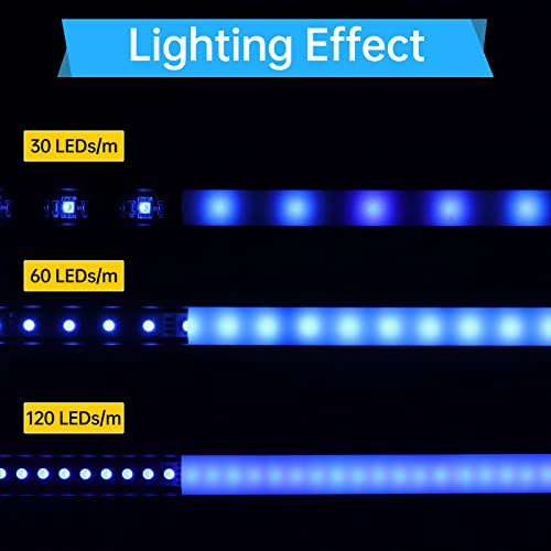 LED Strip Channel System 10 Pack 6.6Ft Black Diffuser for Light Strips
