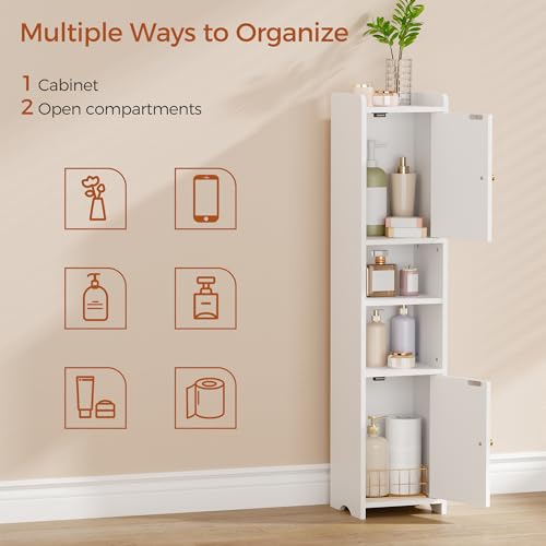 Bathroom Corner Storage Cabinet with Adjustable Shelf - Space Saving Organizer
