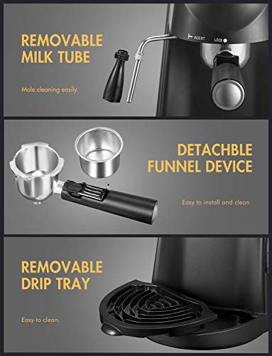 Elysium Espresso Machine with Milk Frother for Cappuccino Latte Home Use