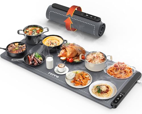 Food Warming Mat XXL 36 x 16 Inch Gray for Buffets & Parties