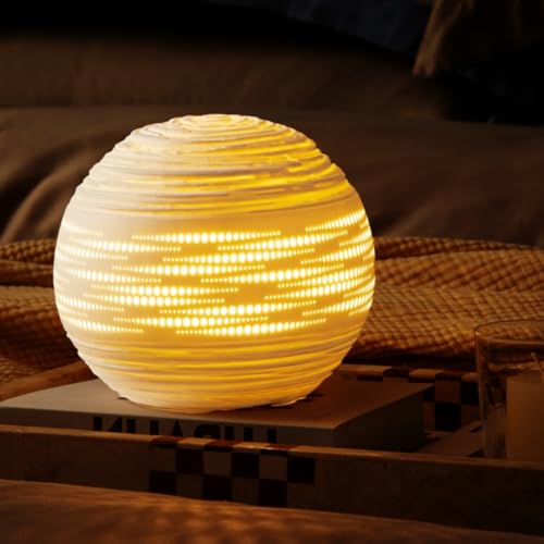 Large Handcrafted Ceramic Table Lamp - Modern Bedroom & Living Room Decor
