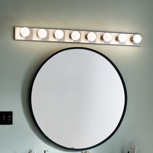 48in Brushed Nickel Bathroom Vanity Light - Modern 4-Light Fixture