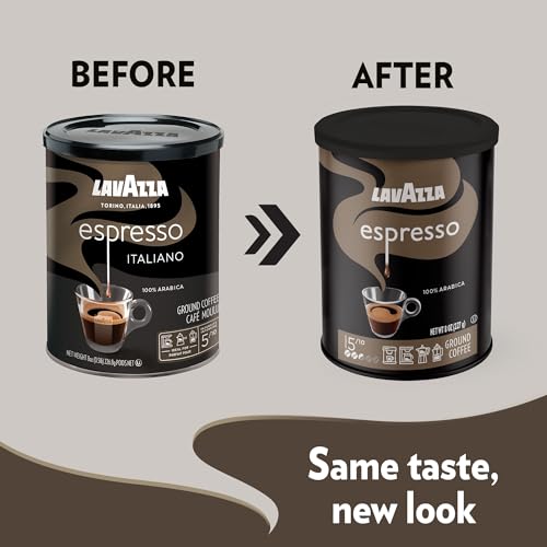 Lavazza Espresso Ground Coffee Medium Roast - 8 oz Tin, Pack of 4 - Italiano Variant
