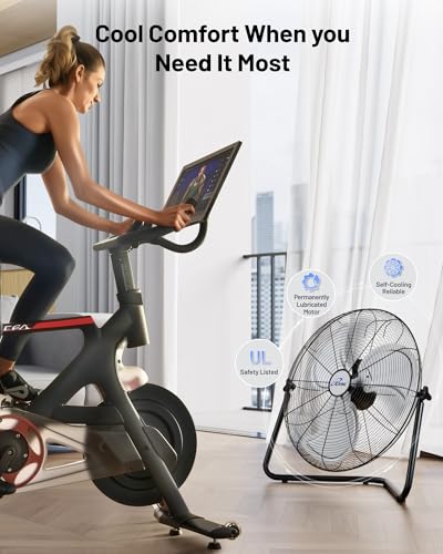 20-Inch Heavy Duty Floor & Wall Mount Fan - 5750 CFM High Velocity Industrial Cooling