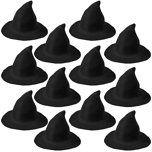 Halloween Witch Hat Knitted Witch Cap for Women - 12 Pack