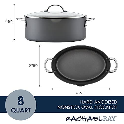 8 Quarts Nonstick Stockpot and Braiser - Oval Pasta Pot by Rachael Ray