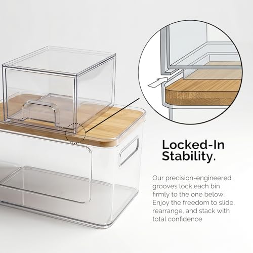 Hudgan Under Sink Organizer 3 in 1, Stackable Acrylic Bathroom