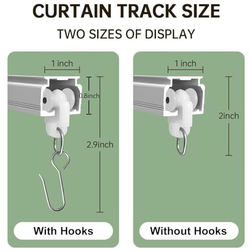 MaKefeile 12FT Ceiling Curtain Track Kit White Wall & Ceiling Mount Sliding Door Rails