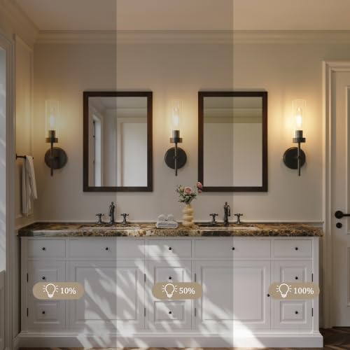 Black Battery Operated Wall Sconce Set of 2 with Remote, 3000K, 16 Inch – Seasonize