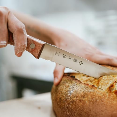 Tojiro Japan Handmade Bread Knife 14.75" Stainless Steel & Wood Handle