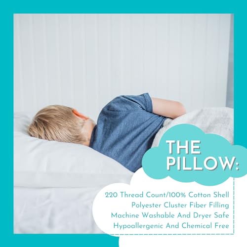 Little Sleepy Head Youth Bed Pillow 16x22 2-Pack - Soft Hypoallergenic Support