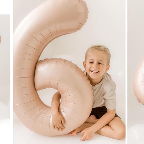 Light Brown Number 14 Balloon 40 inch, Tan 14 Number Balloons, Khaki 14th Sandy Brown Birthday Decorations, Beige 14 Year Old Girls Boys Light Brown Party Supplies