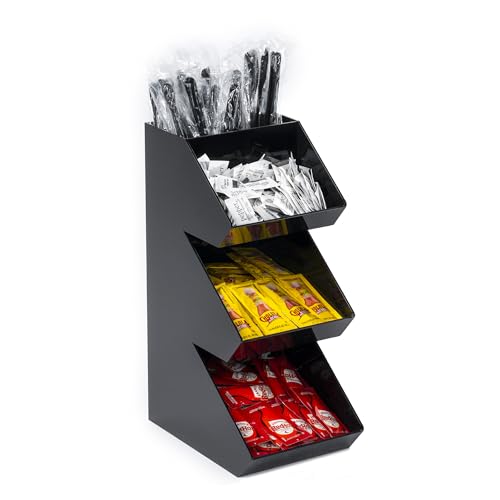 Condiment Organizer Stand 3-Tier Acrylic Coffee Station Countertop Storage