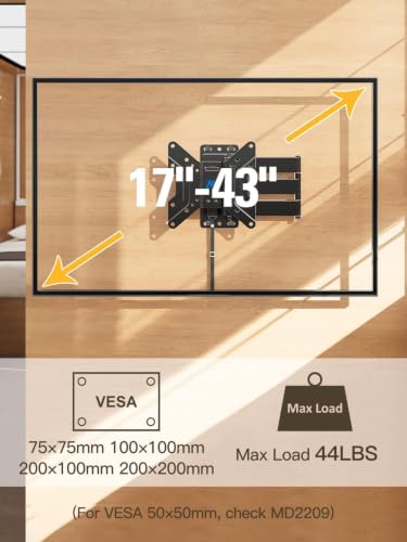Mounting Dream Lockable RV TV Wall Mount for 17-43 Inch TVs up to 44lbs