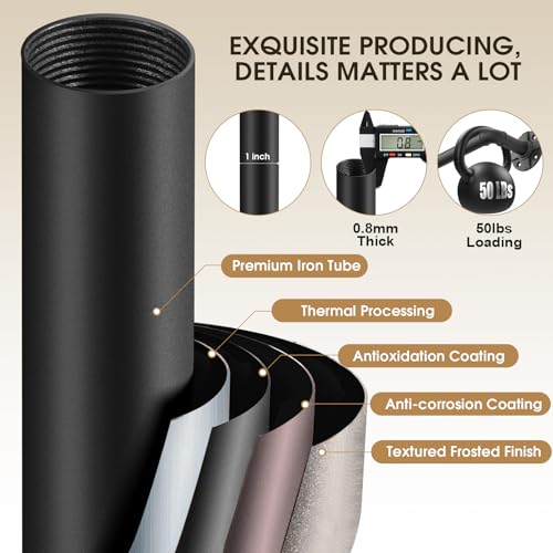 Adjustable Blackout Curtain Rod 66-120 Inch Wrap Around Heavy Duty Metal Rod - Modern Room Darkening Drapery for Windows & Dividers - Variation: 32-120 Inches
