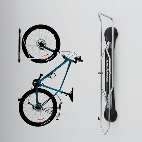 1-Pack Chrome Wall-Mounted Bike Rack for Road Bikes - Space Saving Vertical Storage